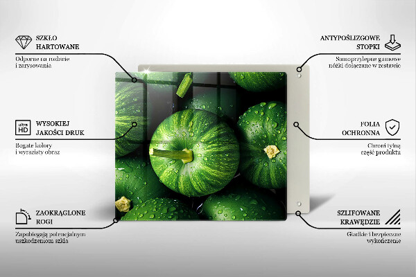 Tűzhelyvédő üveglap Zöld sütőtök