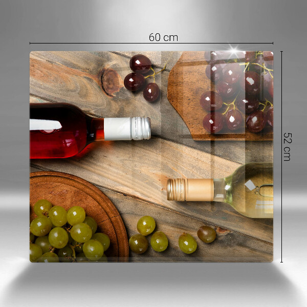 Tűzhelyvédő üveglap Borosüvegek és szőlő