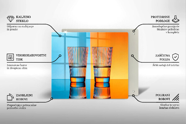 Tűzhelyvédő üveglap Két pohár vizet