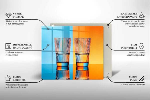 Tűzhelyvédő üveglap Két pohár vizet