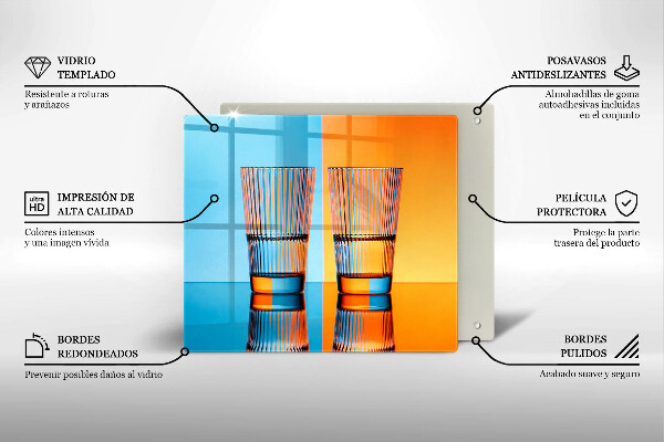 Tűzhelyvédő üveglap Két pohár vizet