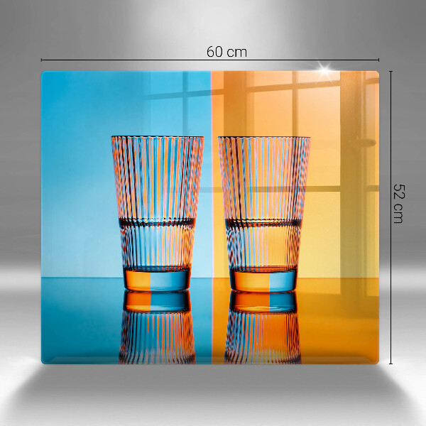 Tűzhelyvédő üveglap Két pohár vizet