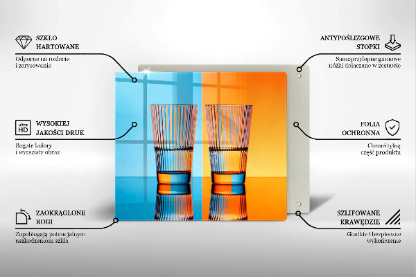 Tűzhelyvédő üveglap Két pohár vizet