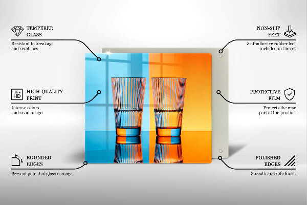 Tűzhelyvédő üveglap Két pohár vizet