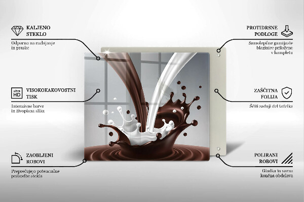 Tűzhelyvédő üveglap Tej és csokoládé