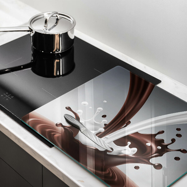 Tűzhelyvédő üveglap Tej és csokoládé