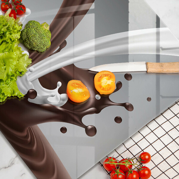 Tűzhelyvédő üveglap Tej és csokoládé