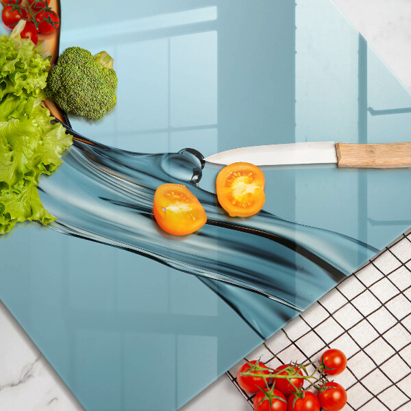 Tűzhelyvédő üveglap Víz kék alapon