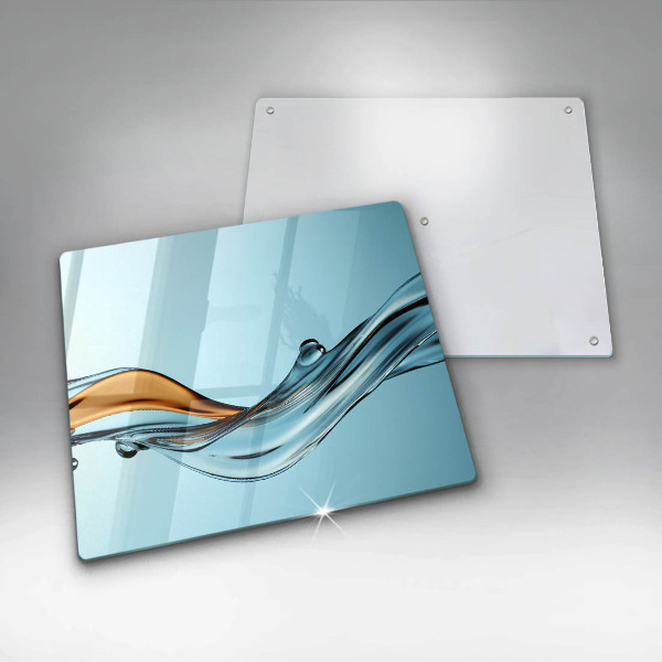 Tűzhelyvédő üveglap Víz kék alapon