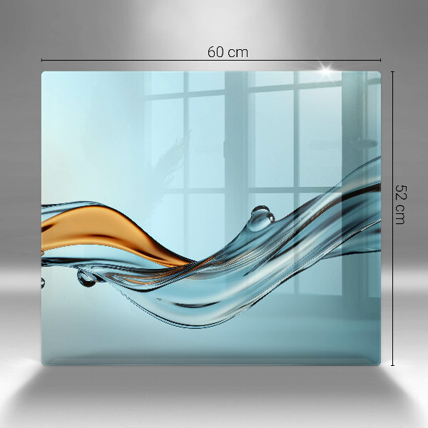 Tűzhelyvédő üveglap Víz kék alapon