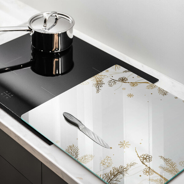 Tűzhelyvédő üveglap Téli díszek