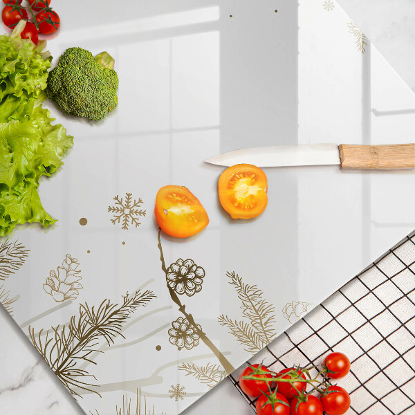 Tűzhelyvédő üveglap Téli díszek