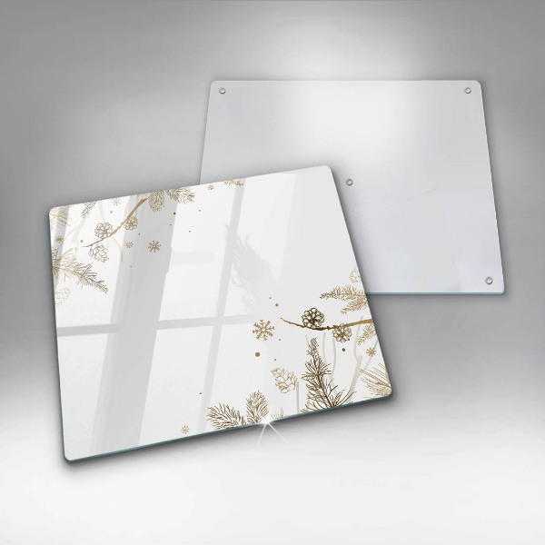 Tűzhelyvédő üveglap Téli díszek