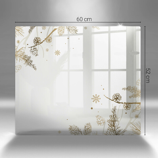 Tűzhelyvédő üveglap Téli díszek