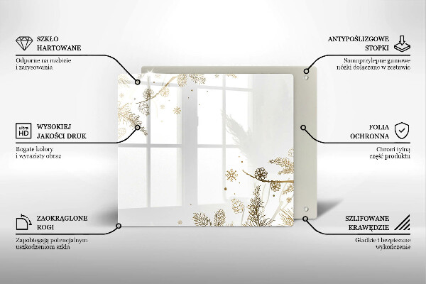 Tűzhelyvédő üveglap Téli díszek