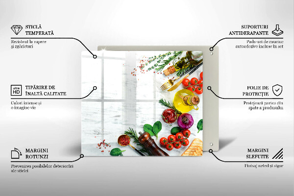 Tűzhelyvédő üveglap Zöldségek és fűszerek