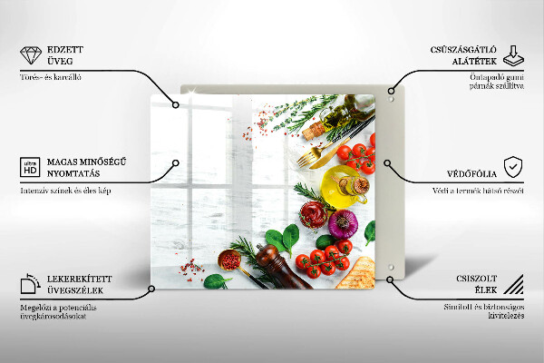 Tűzhelyvédő üveglap Zöldségek és fűszerek