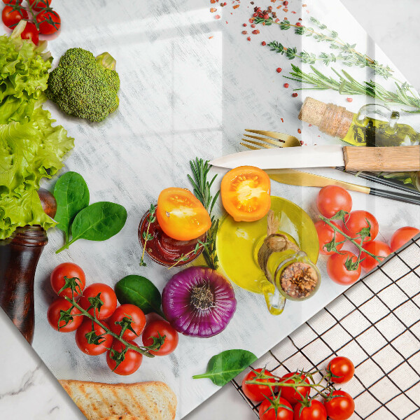 Tűzhelyvédő üveglap Zöldségek és fűszerek
