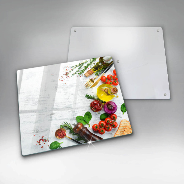 Tűzhelyvédő üveglap Zöldségek és fűszerek