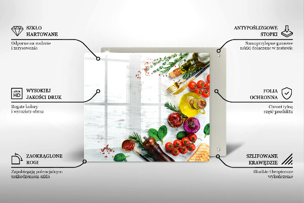 Tűzhelyvédő üveglap Zöldségek és fűszerek