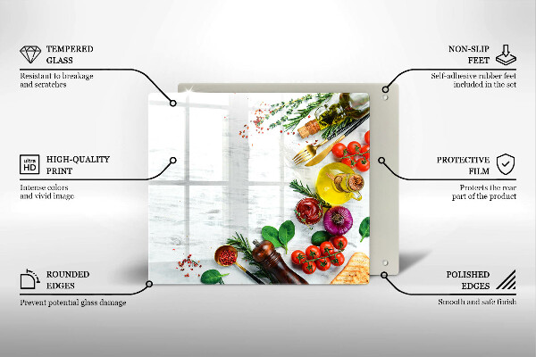 Tűzhelyvédő üveglap Zöldségek és fűszerek