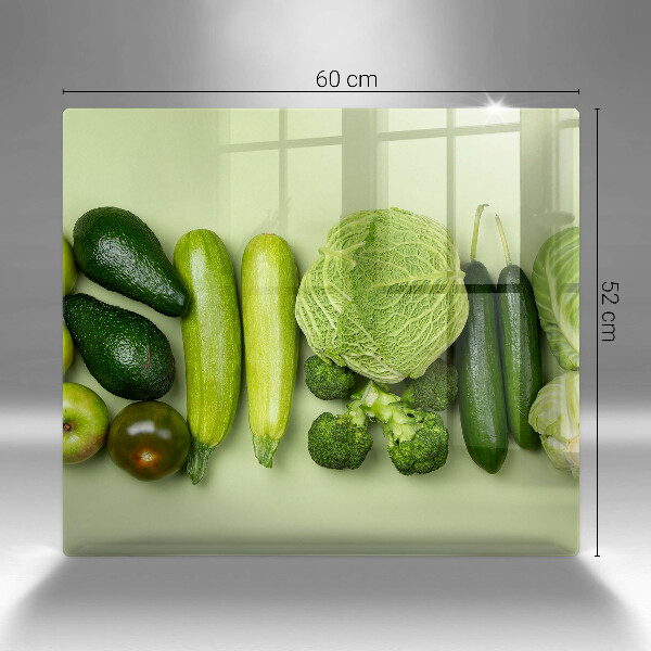 Tűzhelyvédő üveglap Zöld gyümölcsök és zöldségek