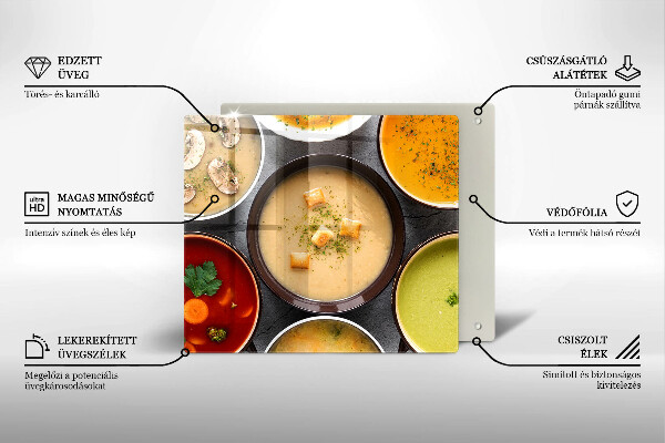 Tűzhelyvédő üveglap Színes levesek