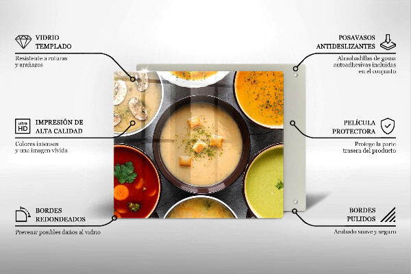 Tűzhelyvédő üveglap Színes levesek