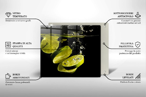 Tűzhelyvédő üveglap Lime vízben
