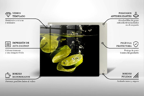 Tűzhelyvédő üveglap Lime vízben