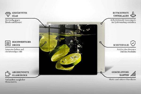 Tűzhelyvédő üveglap Lime vízben