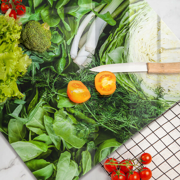 Tűzhelyvédő üveglap Zöld zöldségek