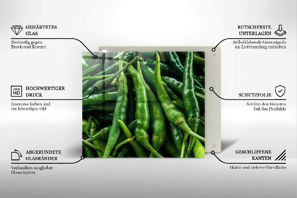 Tűzhelyvédő üveglap Borsó hüvely