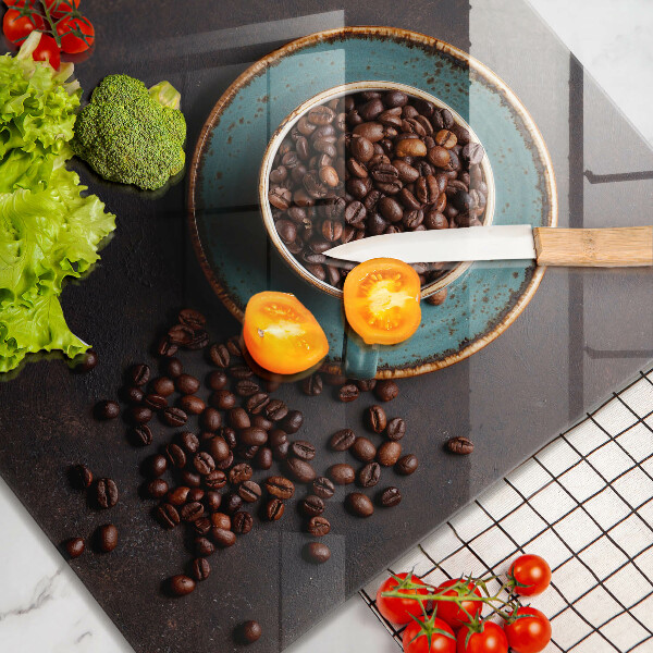 Tűzhelyvédő üveglap Egy csésze kávébab