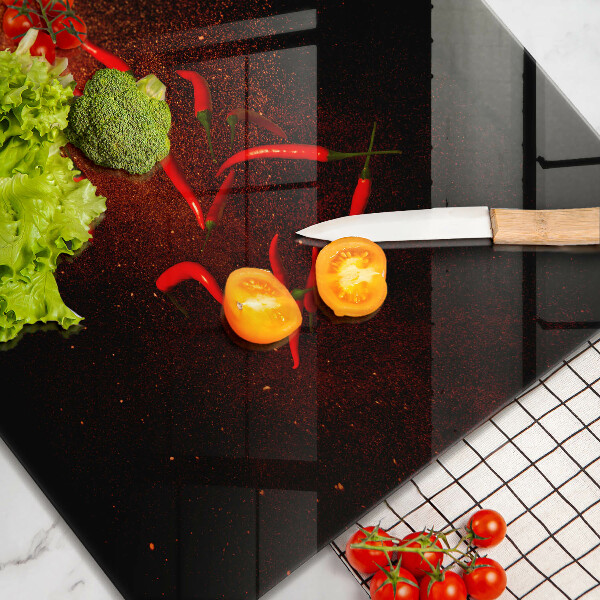 Tűzhelyvédő üveglap Csípős chili paprika