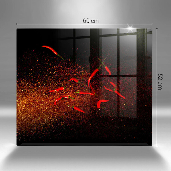 Tűzhelyvédő üveglap Csípős chili paprika