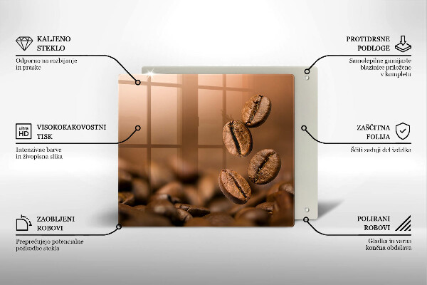 Tűzhelyvédő üveglap Kávébab