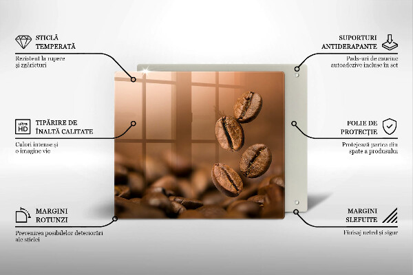 Tűzhelyvédő üveglap Kávébab