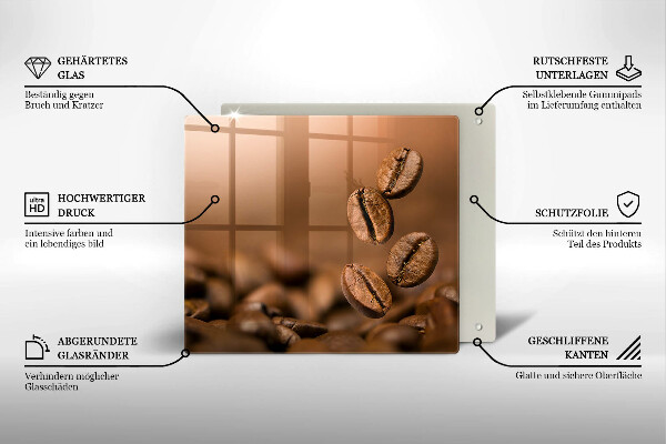 Tűzhelyvédő üveglap Kávébab