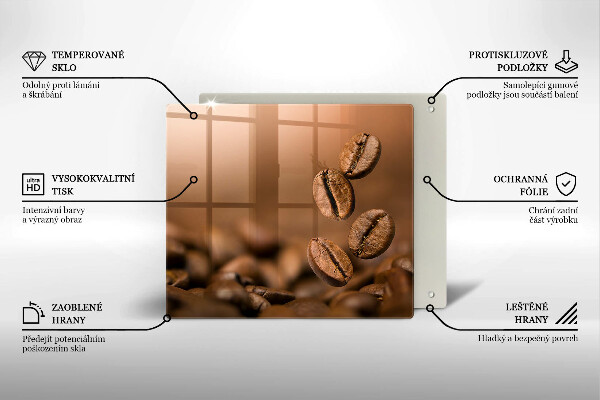 Tűzhelyvédő üveglap Kávébab