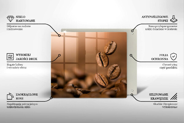 Tűzhelyvédő üveglap Kávébab