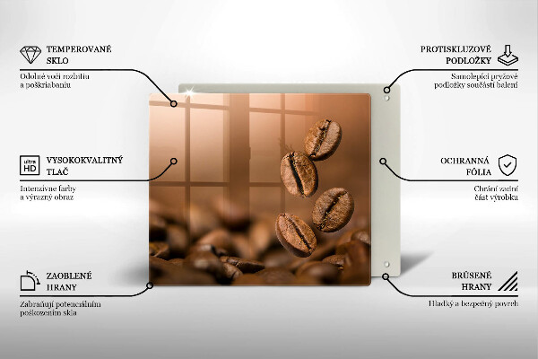 Tűzhelyvédő üveglap Kávébab