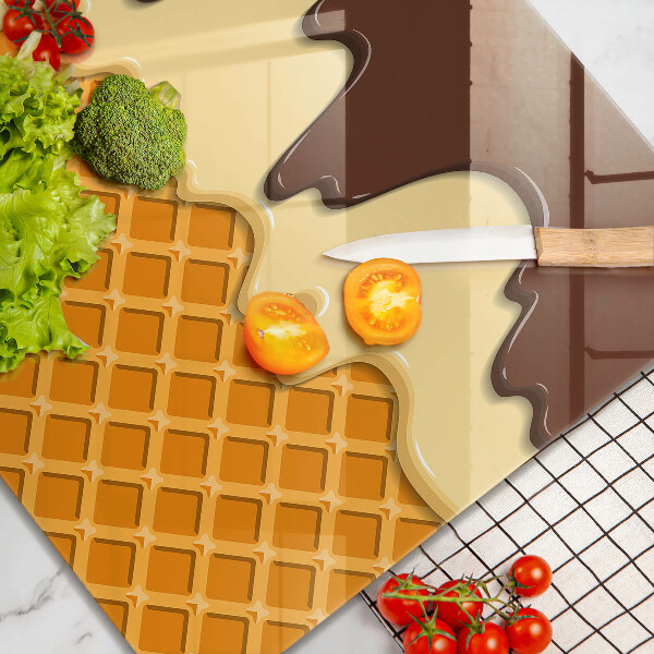 Tűzhelyvédő üveglap Fagylalt tölcsér illusztráció