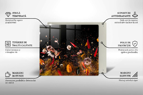 Tűzhelyvédő üveglap Forró fűszerek