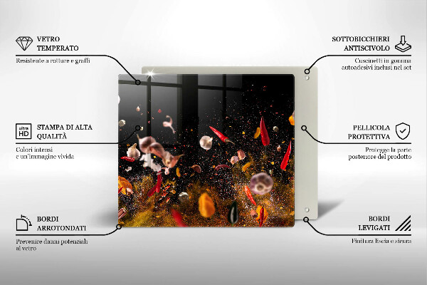 Tűzhelyvédő üveglap Forró fűszerek