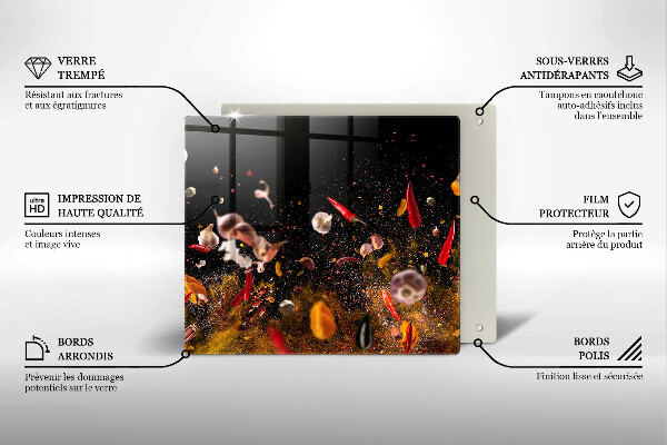 Tűzhelyvédő üveglap Forró fűszerek