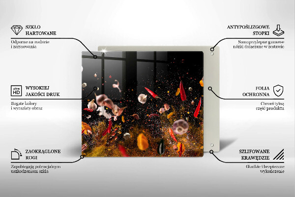 Tűzhelyvédő üveglap Forró fűszerek