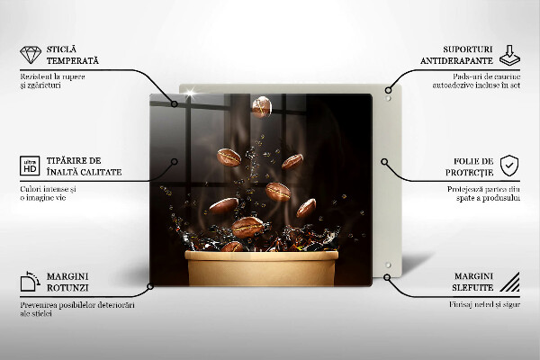 Tűzhelyvédő üveglap Forró kávébab