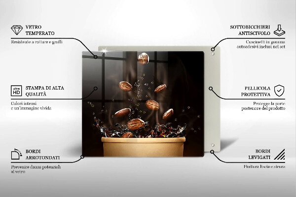 Tűzhelyvédő üveglap Forró kávébab