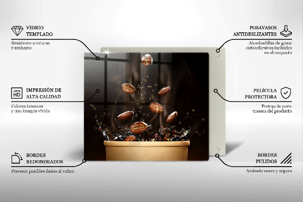 Tűzhelyvédő üveglap Forró kávébab